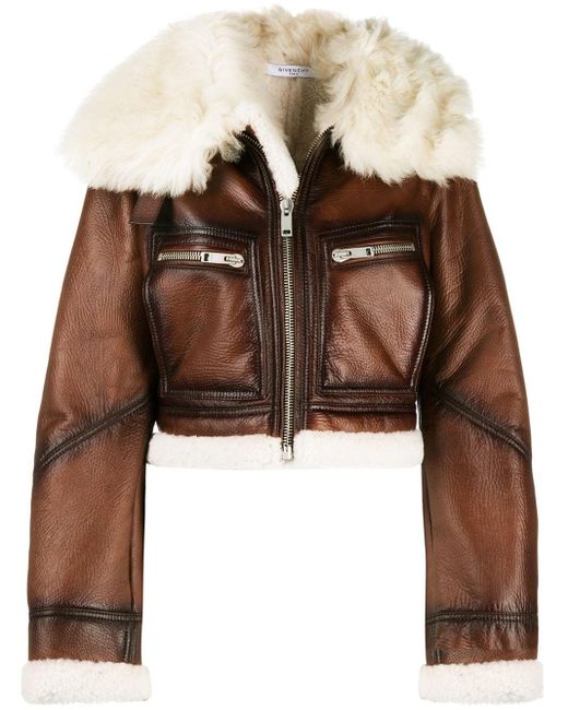 Givenchy Brown Cropped Shearling Jacket