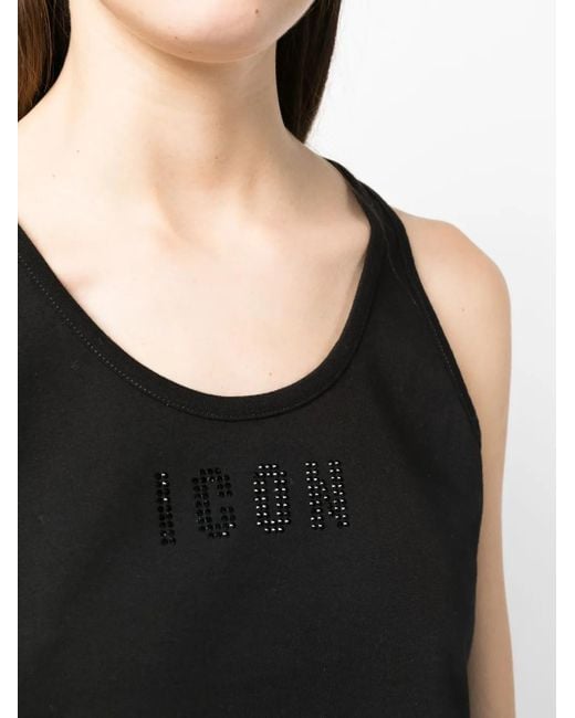 DSquared² Black Logo-embellished Crop Top