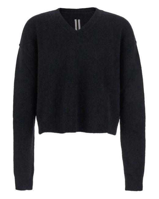 Maglione Con Scollo A V di Rick Owens in Black da Uomo