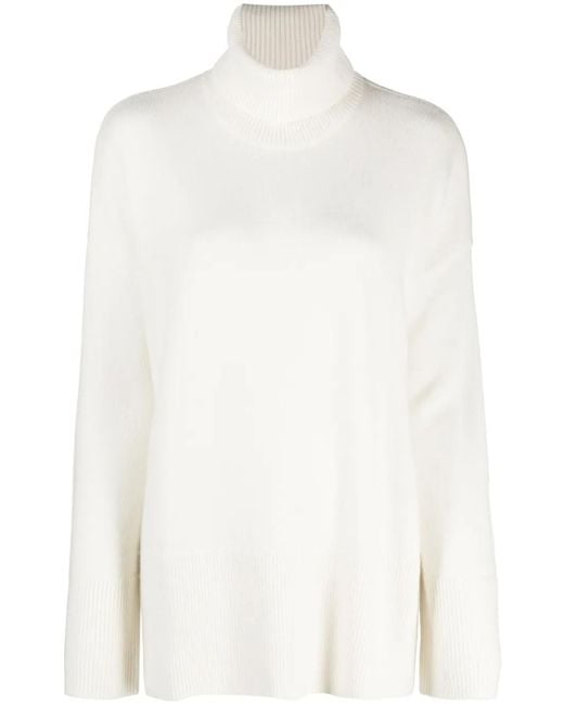 P.A.R.O.S.H. White Drop-Shoulder Crew-Neck Jumper