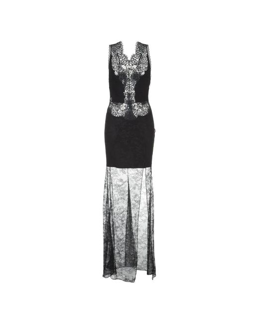Philipp Plein Black Laced Maxi Dress