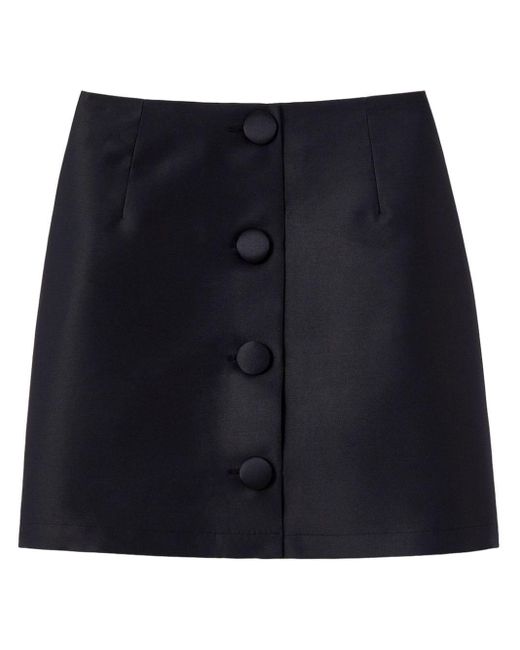 D'Estree Blue Lucio Button-up Skirt