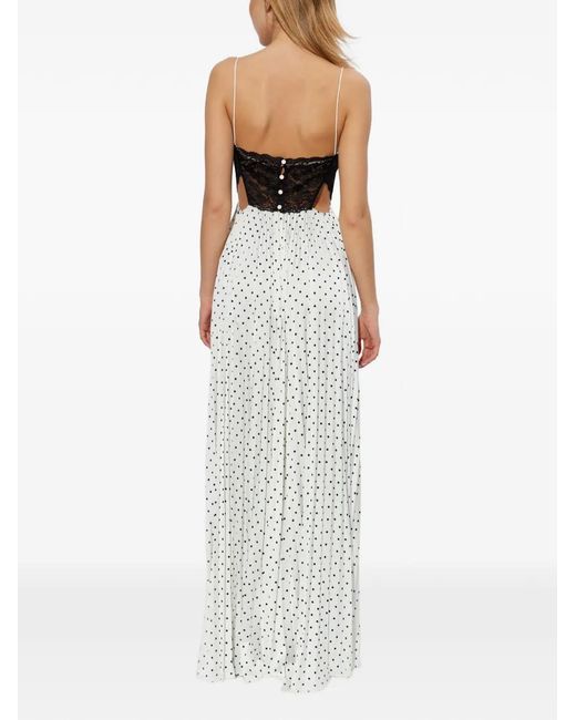 Self-Portrait White Dress With A Polka Dot Pattern