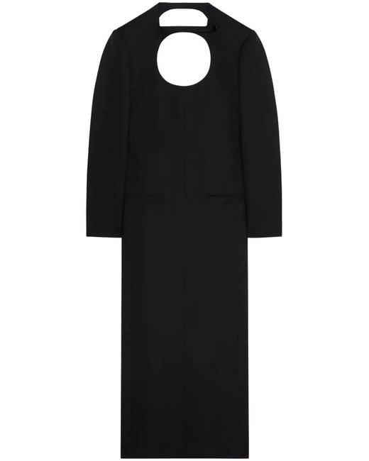 Courreges Black Cut-Out Long-Sleeve Maxi Dress