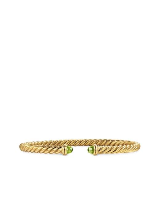 David Yurman Metallic 18Kt Cablespira Peridot Cuff