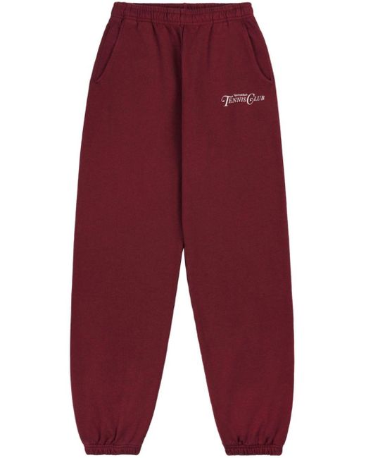 Sporty & Rich Red Rizzoli Cotton Track Pants
