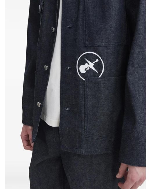 A.P.C. Blue Logo-Detail Chest-Pocket Shirt Jacket for men