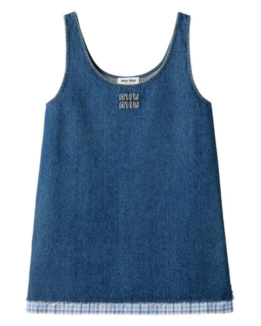 Mini abito in denim di Miu Miu in Blue
