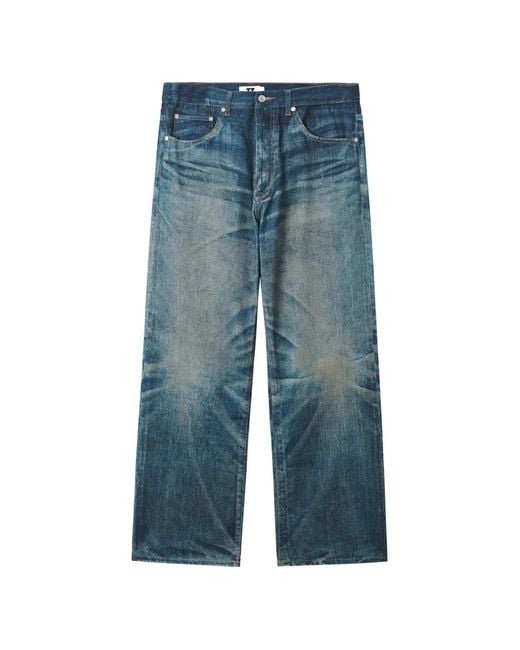 Izzue Blue Faded Straight-Leg Jeans for men