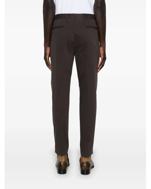 Zegna Gray Gabardine-Weave Trousers for men