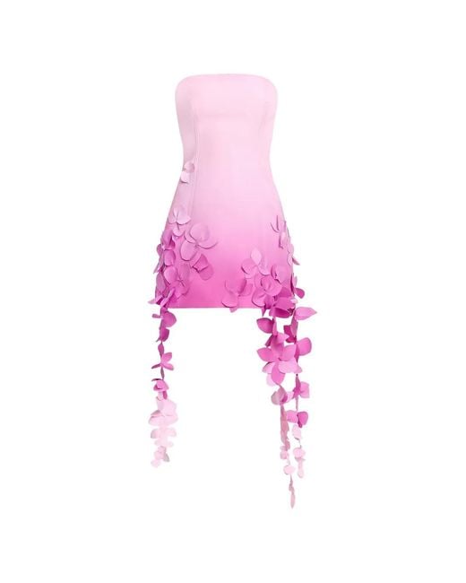 Acler Pink Sandia Floral-Appliqué Mini Dress