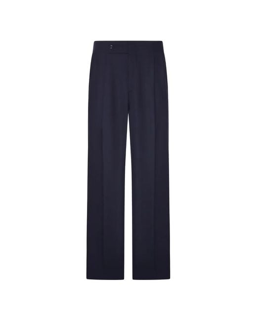 Giorgio Armani Blue Pleated Oversized Trousers for men