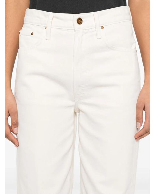 Mother White The Peeler Ankle Jeans