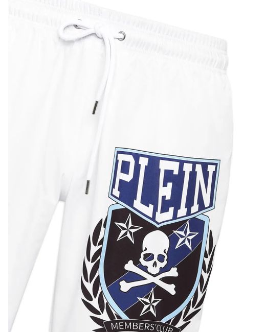 Philipp Plein Blue Graphic Swim Shorts for men