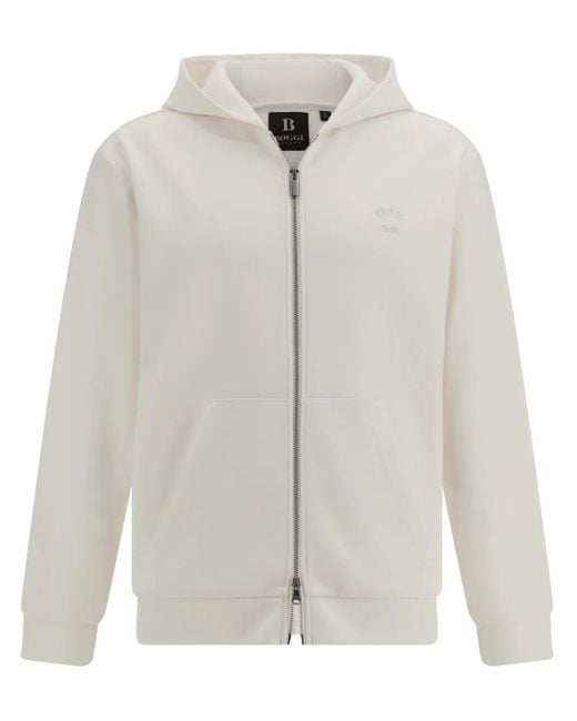 Boggi White Full-Zip Hoodie for men