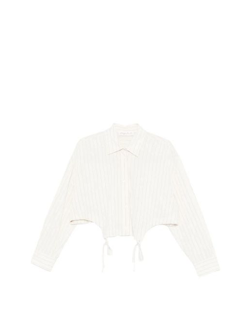Phisique Du Role White Striped Tie-Detail Shirt