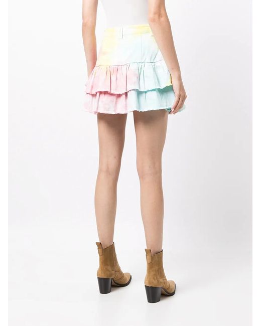 LoveShackFancy Gelaagde Mini-Rok in het Multicolor