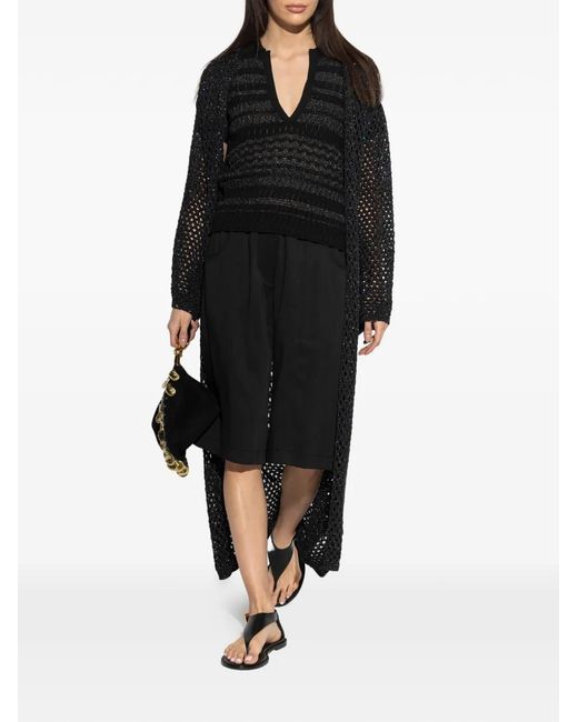 Akep Black V-Neck Knitted Top