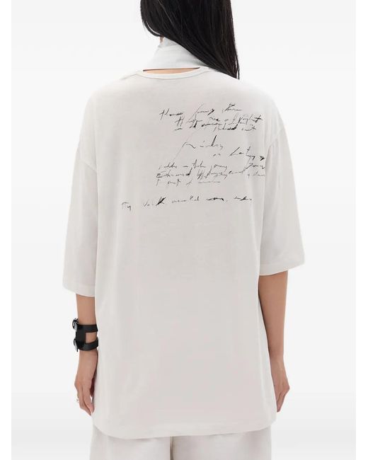 Ann Demeulemeester White Agapi Jersey T-Shirt