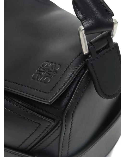 Bolso shopper Puzzle con hebilla Loewe de color Black