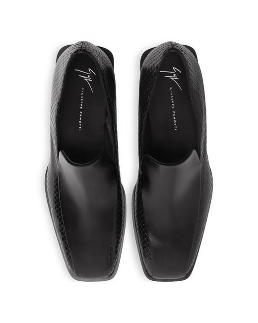 Giuseppe Zanotti Black Gz-Lucky Square-Toe Loafers for men
