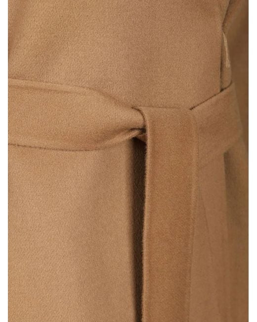 Max Mara Brown Belted Kimono-Sleeve Coat