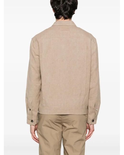 Zegna Natural Leather Shirt Jacket for men