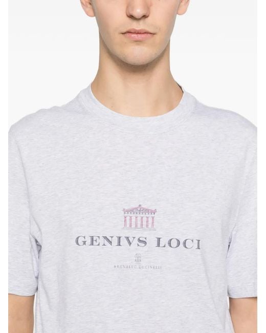 メンズ Brunello Cucinelli グラフィック Tシャツ White
