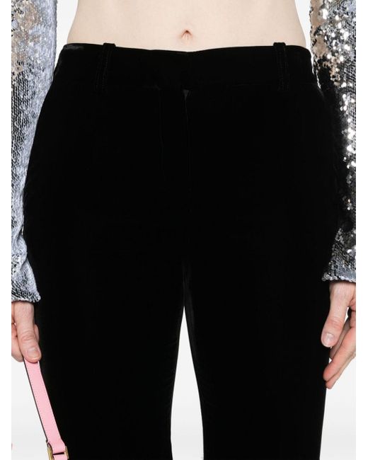 Nina Ricci Black Flared Velvet Trousers