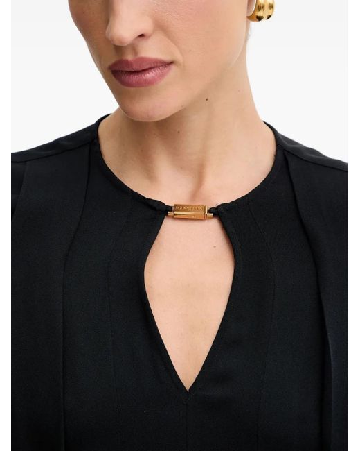 MARCIANO BY GUESS Black Keyhole Pleated Top