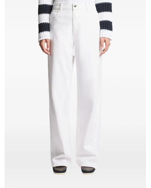 Fay White Logo-Patch Five-Pocket Jeans