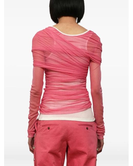 Top con capas de tul Christopher Esber de color Red