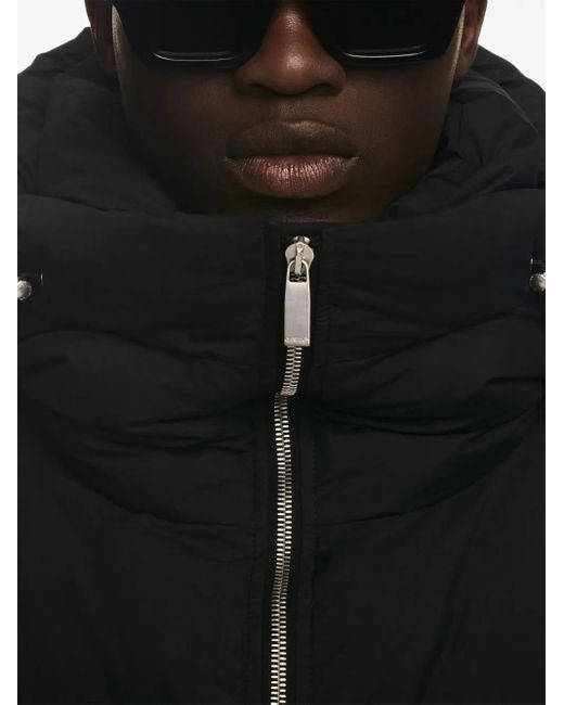 Off-White c/o Virgil Abloh Black Boxy Puffer Jacket With High Collar And Hood for men