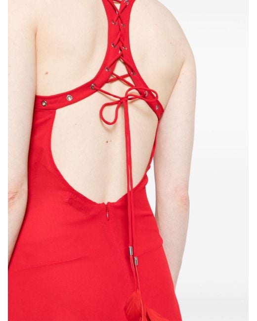 The Attico Mini-jurk Met Ringlets in het Red