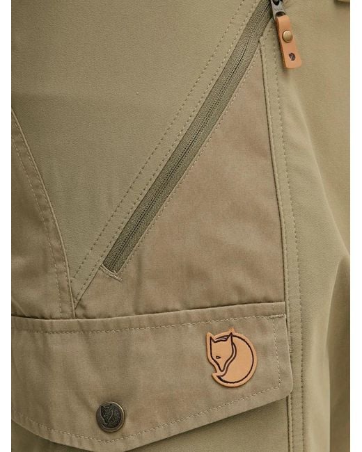 Fjallraven Green Abisko Cargo Zip-Pocket Shorts for men