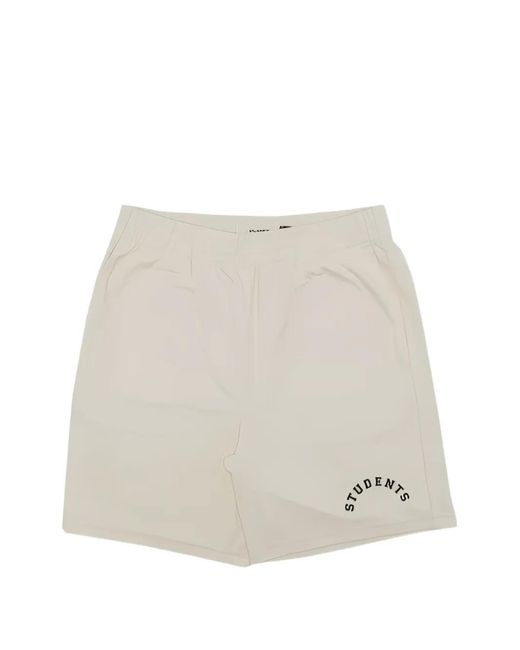 STUDENTS White Logo-Print Jersey Shorts for men