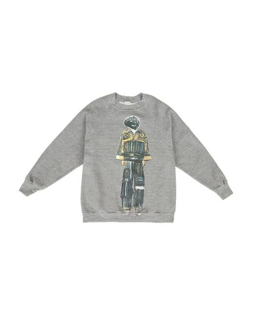 DRx FARMAxY FOR LN-CC Gray Graphic-Print Crew-Neck Sweatshirt