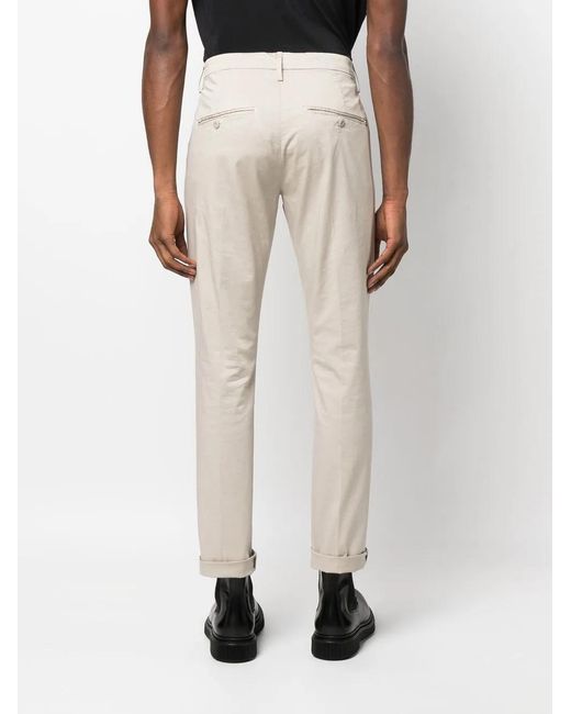 Dondup White Slim-Fit Chino Trousers for men