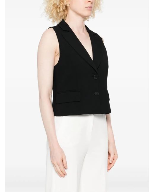 Marella Black Two-Button Lapel Waistcoat