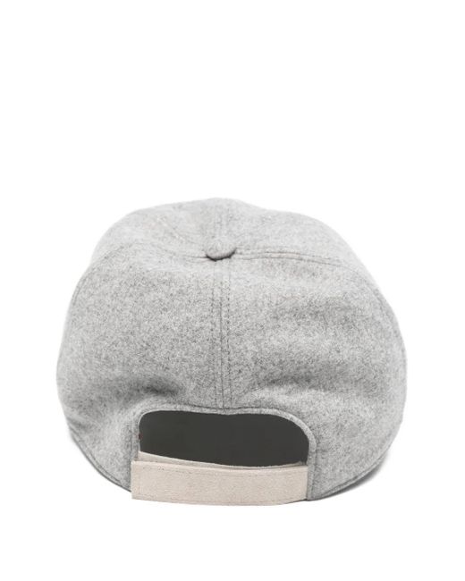 Eleventy White Curved-Peak Wool Baseball Cap for men