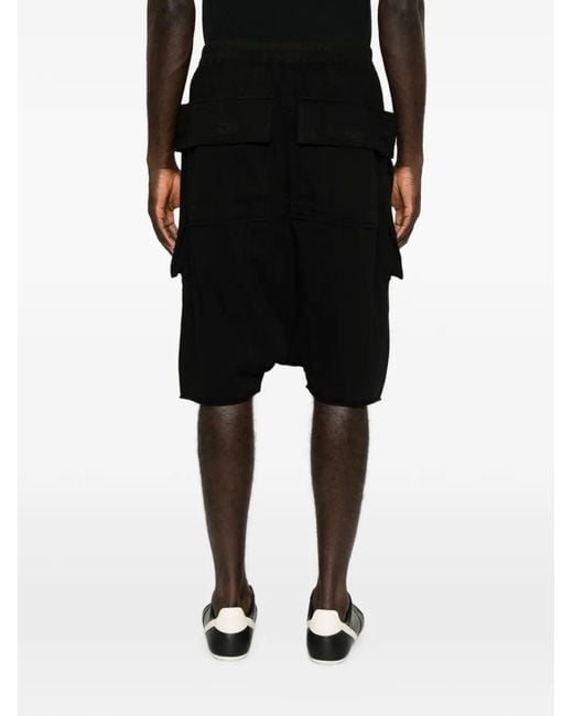 Rick Owens Black Creatch Drawstring Pocket Shorts for men