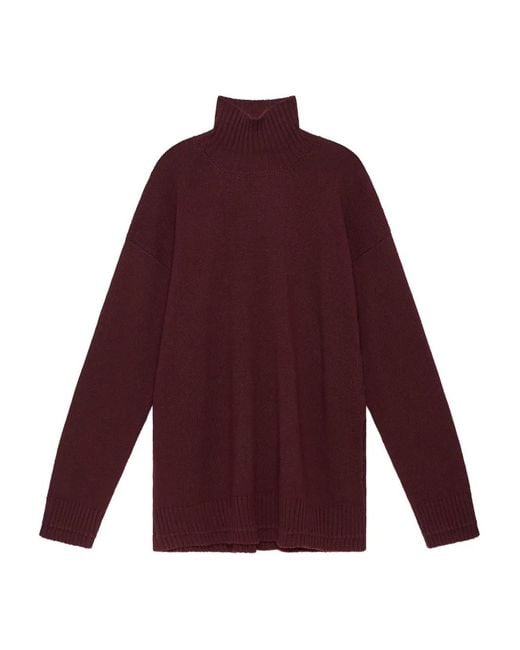 Pull Côtelé À Col Roulé Maliparmi en coloris Purple