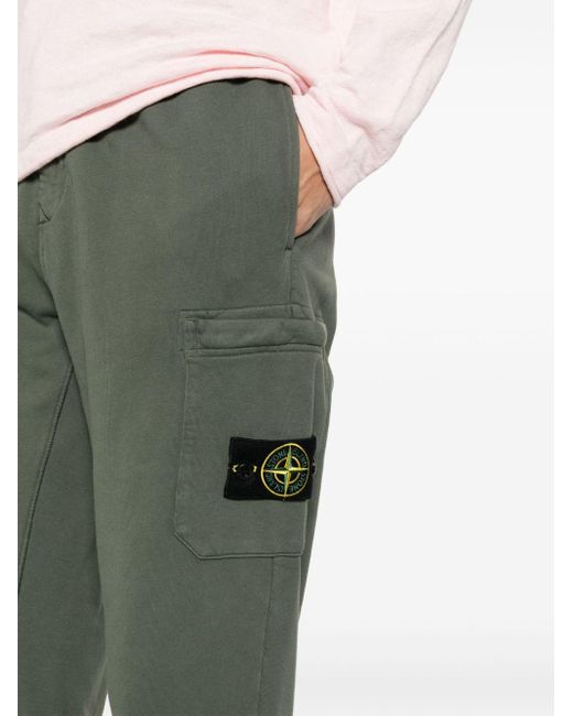 Stone Island Green Compass-patch Cotton Track Pants for men