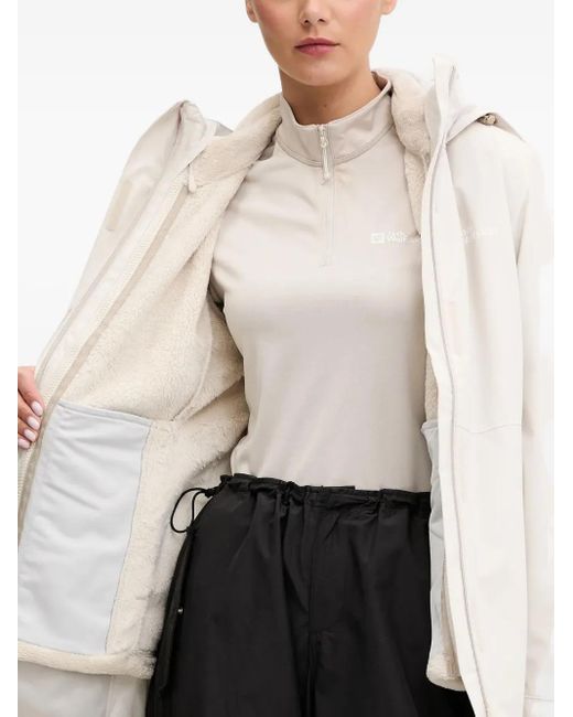 Jack Wolfskin White Rotwand Hooded Zip-Fastening Performance Jacket