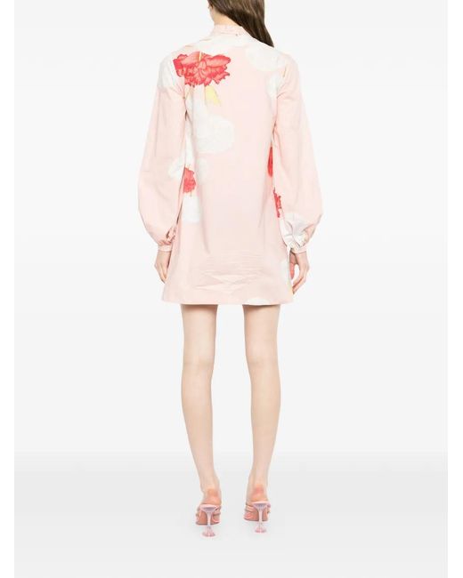 Giambattista Valli Pink Floral-Print Mini Dress