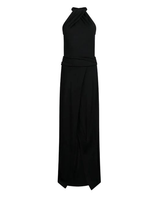 Vestido drapeado con cuello halter Liu Jo de color Black