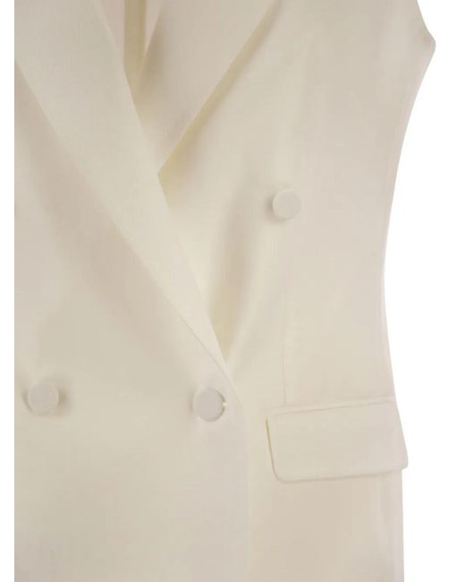 Tagliatore White Double-Breasted Waistcoat
