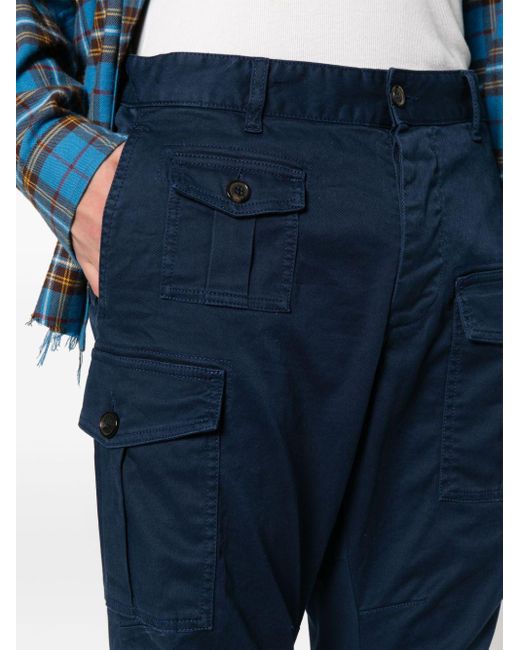 DSquared² Blue Slim-cut Cargo Trousers for men
