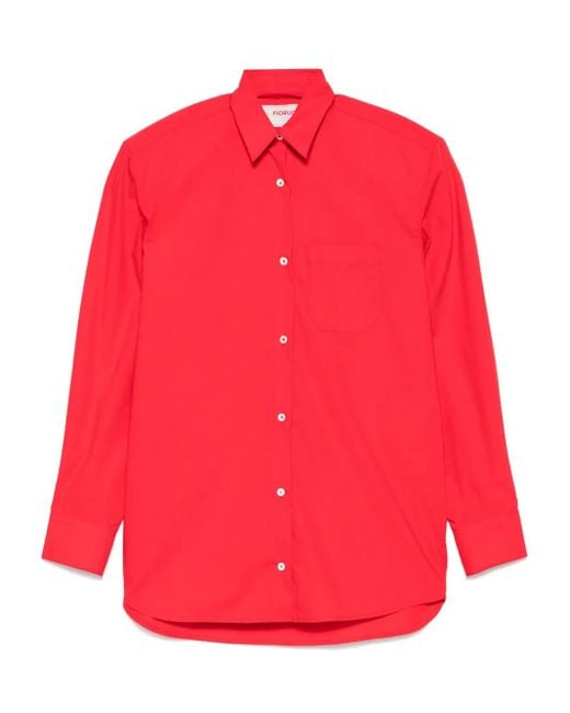 Camicia Con Ricamo di Fiorucci in Red