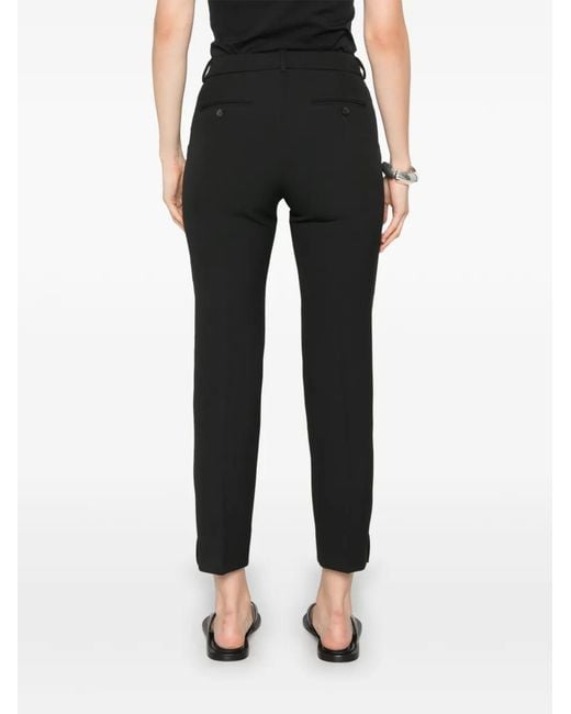 Peserico Black Belt-Loop Slim-Fit Trousers